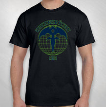 Load image into Gallery viewer, Black Athletic Globe Tee

