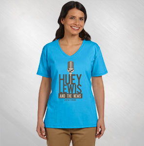 Women's Blue 2014 Mic Logo V-Neck Tee